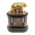 Часы настольные бронзовые с декором в виде медведя Bear Stone Clock варинант исполнения - 7 | Loft Concept в Ростове-на-Дону