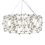 Люстра с тонкой металлической конструкцией цвета золото Quasar варинант исполнения - 2 | Loft Concept в Ростове-на-Дону