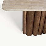 Консоль с овальной столешницей и фактурным деревянным основанием Enzo варинант исполнения - 3 | Loft Concept в Ростове-на-Дону