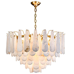 Люстра с мраморными подвесками в форме капель Marble square варинант исполнения - 1 | Loft Concept в Ростове-на-Дону