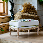 Банкетка золотистая из натурального бука с изображением птиц и цветов Blooming Birds варинант исполнения - 2 | Loft Concept в Ростове-на-Дону