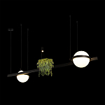 Подвесной светильник линейный с 2-мя шарообразными плафонами и цилиндрическим спотом Light of Еyes варинант исполнения - 4 | Loft Concept в Ростове-на-Дону