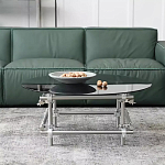 Дизайнерский журнальный стол с круглой столешницей на стальном основании Rivetyk варинант исполнения - 1 | Loft Concept в Ростове-на-Дону