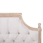 Кровать двуспальная светло-бежевая с основанием из массива дуба с мягким изголовьем Flax Beds варинант исполнения - 3 | Loft Concept в Ростове-на-Дону