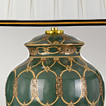 Настольная лампа с керамическим основанием с золотистым решетчатым узором и белым плиссированным абажуром Elstead Lighting варинант исполнения - 3 | Loft Concept в Ростове-на-Дону