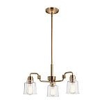 Люстра цвета латунь с 3-мя прозрачными стеклянными плафонами Kichler варинант исполнения - 2 | Loft Concept в Ростове-на-Дону