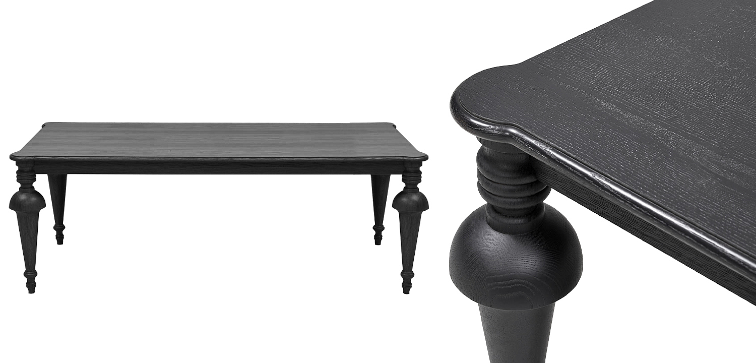 Обеденный деревянный стол Kelise Black Dinner Table Чёрный Обеденный деревянный стол Kelise Black Dinner Table Чёрный - Loft-Concept в Ростове-на-Дону