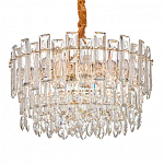Круглая люстра с хрустальными подвесками на золотистом каркасе Gorgeous Crystal Light варинант исполнения - 2 | Loft Concept в Ростове-на-Дону