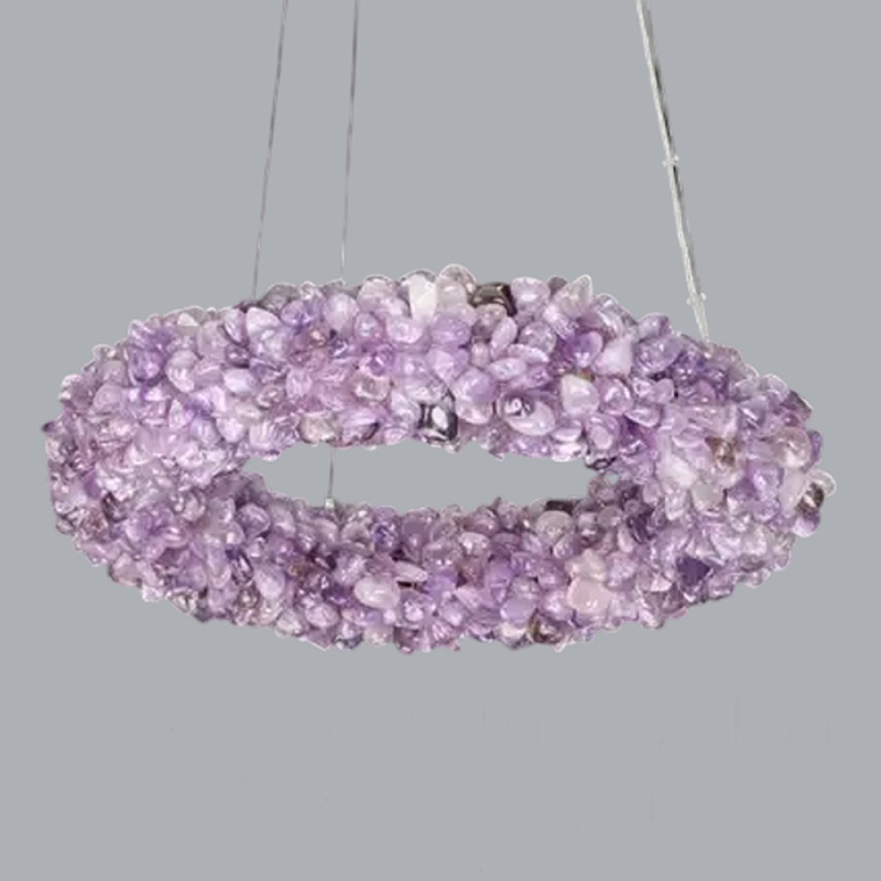 Люстра кргулая из фиолетового хрустального камня Purple Diamond Фиолетовый Люстра кргулая из фиолетового хрустального камня Purple Diamond Фиолетовый в Ростове-на-Дону | Loft Concept