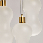 Люстра с 5-ю матовыми белыми стеклянными плафонами волнообразной формы Lucid Rain  варинант исполнения - 6 | Loft Concept в Ростове-на-Дону