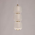 Подвесной светильник с 3-мя округлыми матовыми плафонами из белого стекла Golden Swirl варинант исполнения - 4 | Loft Concept в Ростове-на-Дону