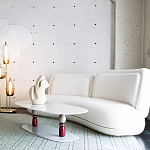 Дизайнерский журнальный стол на 2-х фигурных ножках с подстольем Lycad варинант исполнения - 3 | Loft Concept в Ростове-на-Дону