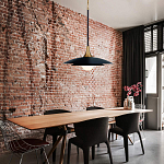 Подвесной светильник с плафоном в форме плоского купола и белой шарообразной лампой Eurofase варинант исполнения - 8 | Loft Concept в Ростове-на-Дону