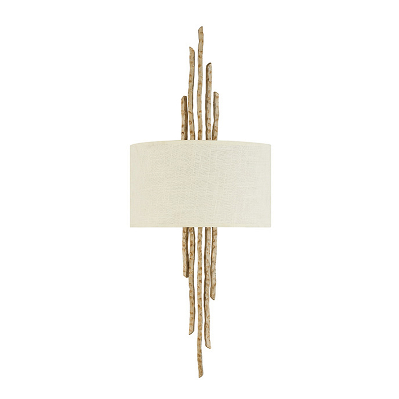 Бра с белым абажуром и элементами в виде натуральных веток Hinkley Золотой Бронза Белый Бежевый в Ростове-на-Дону | Loft Concept 