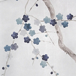 Обои ручная роспись Plum Blossom Inky Hokusai on Sterling Silver gilded silk варинант исполнения - 3 | Loft Concept в Ростове-на-Дону