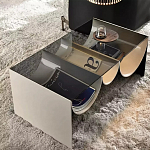 Дизайнерский журнальный стол с полукруглыми полками под столешницей Tiwoberoc варинант исполнения - 2 | Loft Concept в Ростове-на-Дону