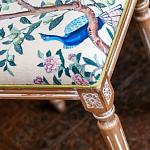 Банкетка одноместная из массива бука с цветочным принтом Beige Chinoiserie Garden Banquette варинант исполнения - 2 | Loft Concept в Ростове-на-Дону