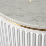 Тумбочка белая круглая с мраморной столешницей Thoroughbass варинант исполнения - 1 | Loft Concept в Ростове-на-Дону