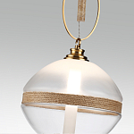 Подвесной светильник с круглым прозрачным плафоном и декоративной каменной вставкой Tectona  варинант исполнения - 5 | Loft Concept в Ростове-на-Дону