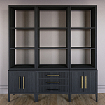 Модульный стеллаж Primo из трех составных элементов Черный дуб варинант исполнения - 2 | Loft Concept в Ростове-на-Дону