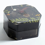 Шкатулка из эпоксидной смолы с цветами черная Epoxy Resin Square Box Black варинант исполнения - 5 | Loft Concept в Ростове-на-Дону