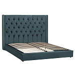 Кровать двуспальная зеленая с основанием из массива дерева с мягким изголовьем Velour Beds варинант исполнения - 1 | Loft Concept в Ростове-на-Дону