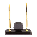 Часы настольные с двумя ручками из натурального камня Stone Clock варинант исполнения - 3 | Loft Concept в Ростове-на-Дону