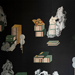 Обои ручная роспись The Art of Learning and Steps for the Flowers by Teo Yang Original colourway on Pitch dyed silk варинант исполнения - 1 | Loft Concept в Ростове-на-Дону