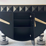 Дизайнерский комод полукруглый черный с 3-мя фактурным ящиками Occasion варинант исполнения - 4 | Loft Concept в Ростове-на-Дону