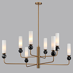 Люстра на штанге с 8-ю цилиндрическими матовыми плафонами и шарами из камня Orb Essence варинант исполнения - 6 | Loft Concept в Ростове-на-Дону