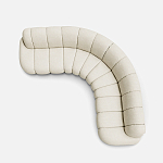 Диван Limoges полукруглой формы с обивкой букле молочного цвета варинант исполнения - 2 | Loft Concept в Ростове-на-Дону