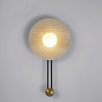 Бра круглое с каменным основанием и плафоном из стекла в форме шара Shaw Marble Lighting варинант исполнения - 5 | Loft Concept в Ростове-на-Дону