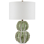 Настольная лампа с фактурным основанием с сочетании белого и зеленого цветов Festoon варинант исполнения - 3 | Loft Concept в Ростове-на-Дону