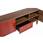 ТВ-тумба красная из массива бука с 2-мя дверками и ящиком Wenge Light варинант исполнения - 5 | Loft Concept в Ростове-на-Дону