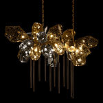 Люстра подвесная с 22-мя гранёными стеклянными плафонами с вертикальными подвесками Gilded Mirage  варинант исполнения - 4 | Loft Concept в Ростове-на-Дону