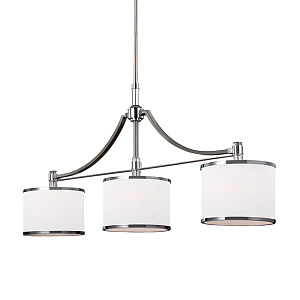 Люстра линейная с 3-мя белыми цилиндрическими плафонами Feiss