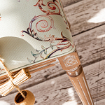 Банкетка из массива бука светло-зеленая с растительным орнаментом Raffael Angel Floral Banquette варинант исполнения - 3 | Loft Concept в Ростове-на-Дону