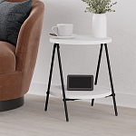 Стол приставной с 2-мя круглыми белыми столешницами ESSEL SIDE TABLE WHITE варинант исполнения - 5 | Loft Concept в Ростове-на-Дону