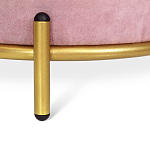Банкетка круглая пыльно-розовый велюр на 4-х металлических ножках золотого цвета SANJAY варинант исполнения - 2 | Loft Concept в Ростове-на-Дону