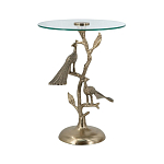Столик с круглой стеклянной столешницей и корпусом в виде двух павлинов на ветке Table Two Peacocks варинант исполнения - 2 | Loft Concept в Ростове-на-Дону