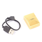 Зажигалка электронная с накладкой из натурального камня Малахит и с USB проводом для зарядки Stone Lighters варинант исполнения - 4 | Loft Concept в Ростове-на-Дону