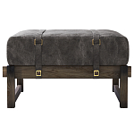 Пуф Duncan винтажная черная кожа  варинант исполнения - 1 | Loft Concept в Ростове-на-Дону