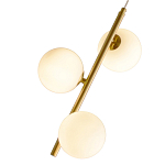 Подвесной светильник бронзового цвета с 3-мя белыми стеклянными шарообразными плафонами Bubble Chandelier варинант исполнения - 2 | Loft Concept в Ростове-на-Дону