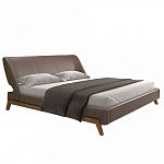 Кровать двуспальная с изголовьем из экокожи шоколадно-коричневого цвета Modern Look варинант исполнения - 1 | Loft Concept в Ростове-на-Дону