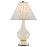 Настольная лампа с фактурным конусовидным абажуром и кожаным каркасом Malifis варинант исполнения - 3 | Loft Concept в Ростове-на-Дону