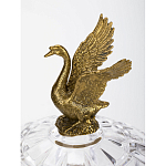 Конфетница из прозрачного рельефного стекла с ручками в виде стрекоз и фигуркой лебедя Eden Garden варинант исполнения - 3 | Loft Concept в Ростове-на-Дону