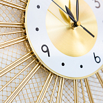 Часы настенные из металла в виде солнца с белым циферблатом Mirror Tower Clock варинант исполнения - 3 | Loft Concept в Ростове-на-Дону