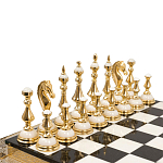 Шахматы из бронзы и натуральных камней Долерит и Мрамор с гравировкой Decorative Thematic Chess варинант исполнения - 2 | Loft Concept в Ростове-на-Дону