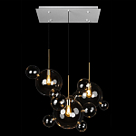 Люстра подвесная 3 лампы с прозрачными стеклянными шарами и золотыми деталями Giopato & Coombes варинант исполнения - 2 | Loft Concept в Ростове-на-Дону