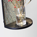 Настенный светильник зеленого цвета с черной рамкой овальной формы с полкой Herbarium  варинант исполнения - 3 | Loft Concept в Ростове-на-Дону